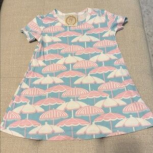 The Beaufort Bonnet Company Pink and Blue umbrella play dress